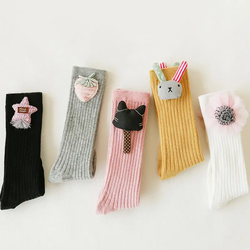 

2018 Cute Girl Kids Knee High Solid Color Stocking Cotton Baby Toddler Leg Warm Leggings