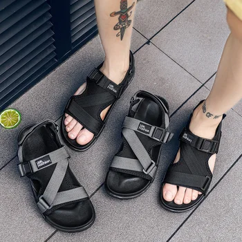 

Fashion Man Beach Sandals Summer Gladiator Men's Outdoor Shoes Roman Men Casual Shoe Flip Flops Slippers Flat Large Size 36-46