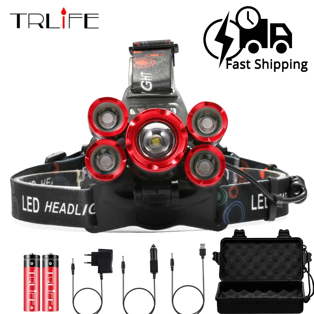 Rechargeable 50000LM 4 Modes LED Headlight Headlamp Head Lamp Light With Battery
