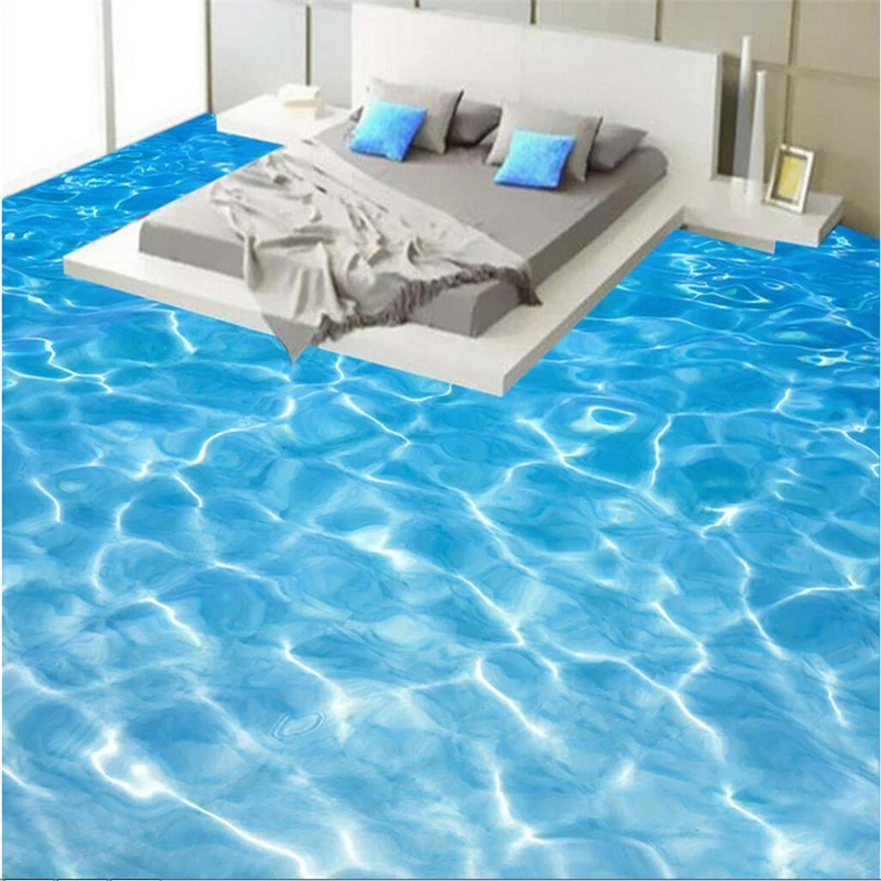 3D напольное покрытие beibehang из ПВХ с пользовательским фото морская вода волнистый