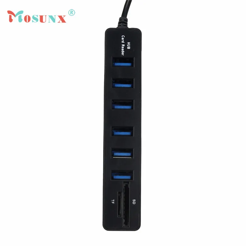 Устройство для чтения карт Mosunx 1 м 2 в USB 0 + супер скорость 6 портов разветвитель