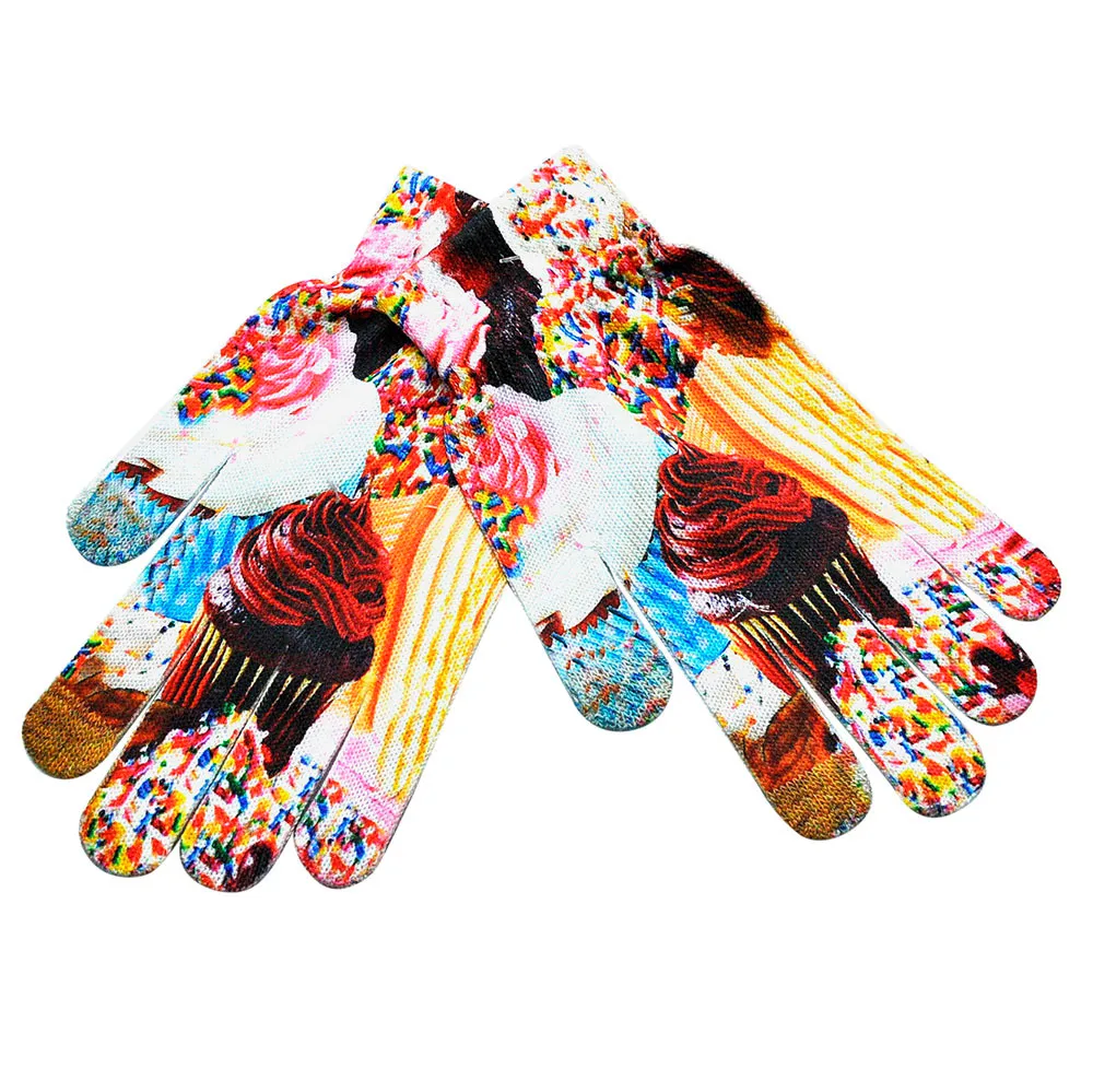F Женские перчатки guantes, мужские, сохраняющие тепло, 3D принт, вязаные, для экрана телефона, Китти, питомец, милые перчатки, удобные, rekawiczki, зимние перчатки L50 - Цвет: F