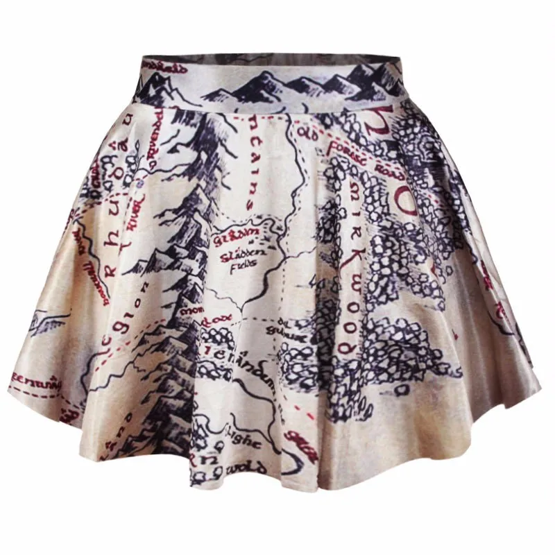 Популярная женская летняя юбка-пачка с объемным принтом, стильная юбка с рисунком карты, новая модная короткая юбка-баллон, мини-юбка со Звездами Галактики