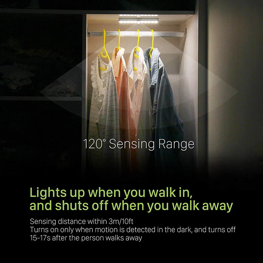 20/36/64 светодиодный s USB Перезаряжаемые светодиодная подсветка под шкаф движения PIR Сенсор шкаф ночной Светильник для шкаф Кухня