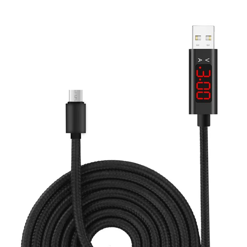 KALAIDUN Voltmeter Voltage And Current Intelligent Display Mobile Phone Data Chargingline Nylon Fast Charging IOS Android Type-C3