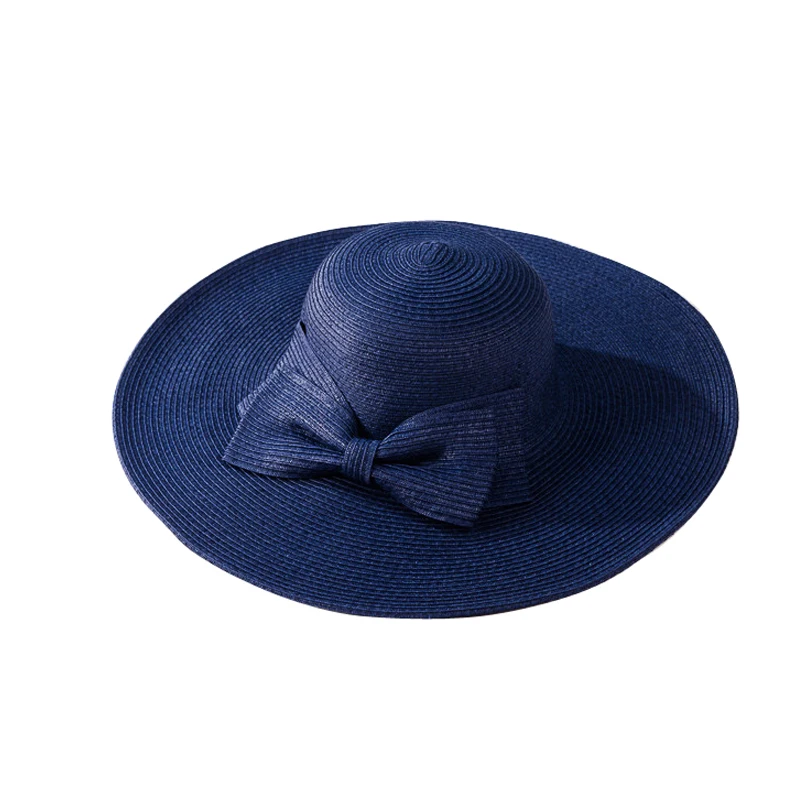 المرأة الجديدة الصلبة بنما البوهيمي القش Sunhats الأزياء قبعة صيفية الشمس مرن شاطئ واسعة كبيرة قبعة بحافة القبعات الأشعة فوق البنفسجية للنساء ...