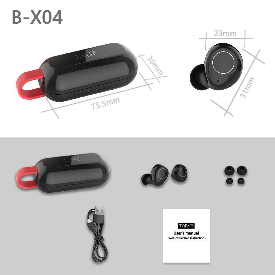 wireless earphone with dual microphone