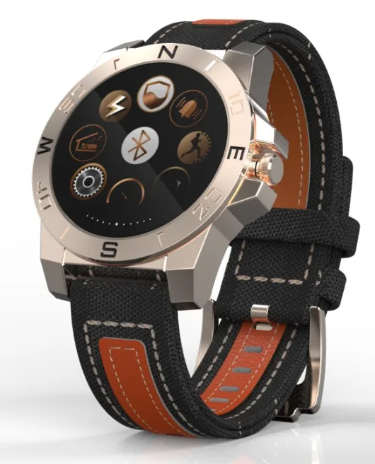 Открытый Smart Watch с Процессор mtk2501 Водонепроницаемый Bluetooth 4.0 компас сердечный ритм функции мониторинга - Цвет: Золотой