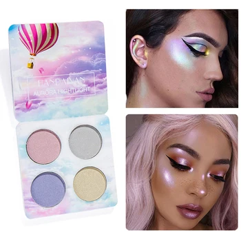 

4 Colors Luminous Eyeshadow Pallete Chameleon Glitter Eye Shadow Powder Brighten Pigment Makeup Pallete Highlighters Pallete