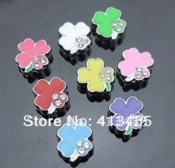 

Wholesale 100pcs 8mm mix color lucky grass slide charms diy accessories