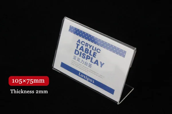 85X55 мм L форма билета карты акриловая подставка на витрину многоразовый Настольный дисплей er Бумага Имя пластины знак держатель стенд