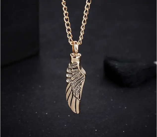 

New fashion wings shape Angel wings Cremation Necklace Locket Funeral Pendant Urn Bone Ash For unisex Bottles Keepsake Jewelry
