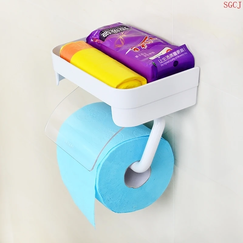 Baffect الحائط حامل ورق المرحاض البلاستيك مناديل حمام ورقة الأنسجة أصحاب مع الهاتف التخزين رف الحمام اكسسوارات
