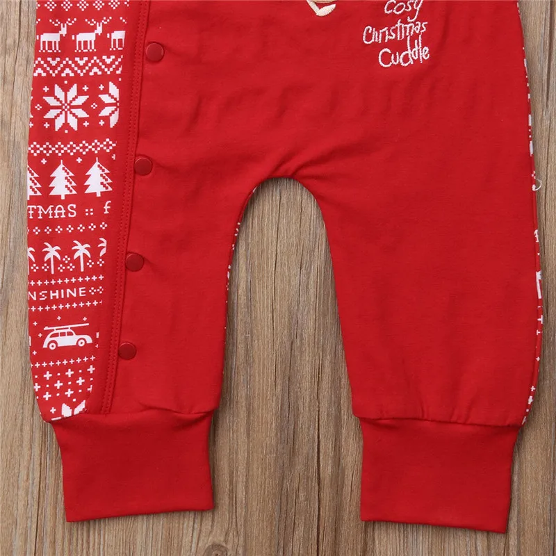 Рождественский комбинезон для маленьких мальчиков и девочек, 1 предмет, одежда на год хлопковый комбинезон с длинными рукавами и рисунком рождественского оленя для новорожденных мальчиков и девочек, длинный комбинезон