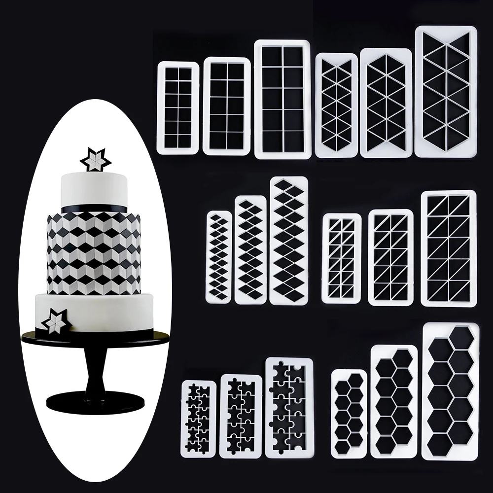 

3Pcs/Set Geometry Cookie Cutter Fondant Cutter Biscuit Cutter DIY Cake Mold Cookie Mold Chocolate Mold Cake Decorating Tools