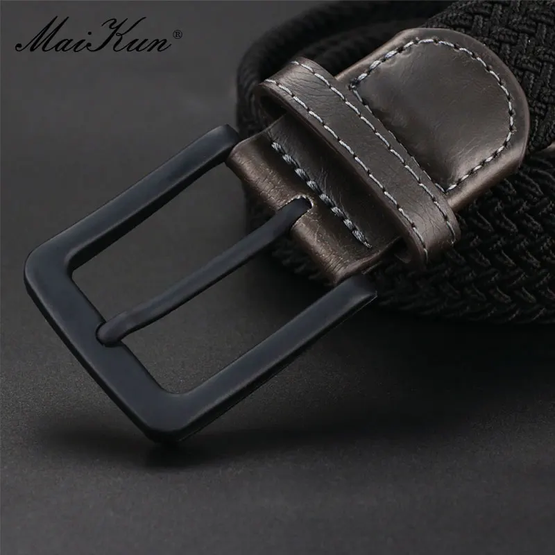 MaiKun Canvas Belts for Women Fashion Elastic Female Belt Metal Pin Buckle Military Tactical Strap for Pants Jeans