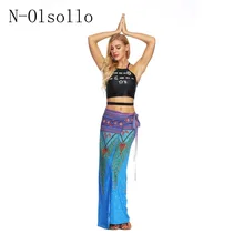 N-olsollo синий Boho Костюмы 3D Palazzo Цветочный принт полиэстер юбки г. Новые модные летние длинные юбки свободные с завязкой на талии юбки