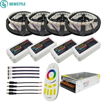 

DC12V 60led/m 4 in1 Led Flexible Strip RGBW RGBWW Led Light 5M 10M 15M 20M 5050 SMD + 2.4G RGBW Led Controller + Power adapter