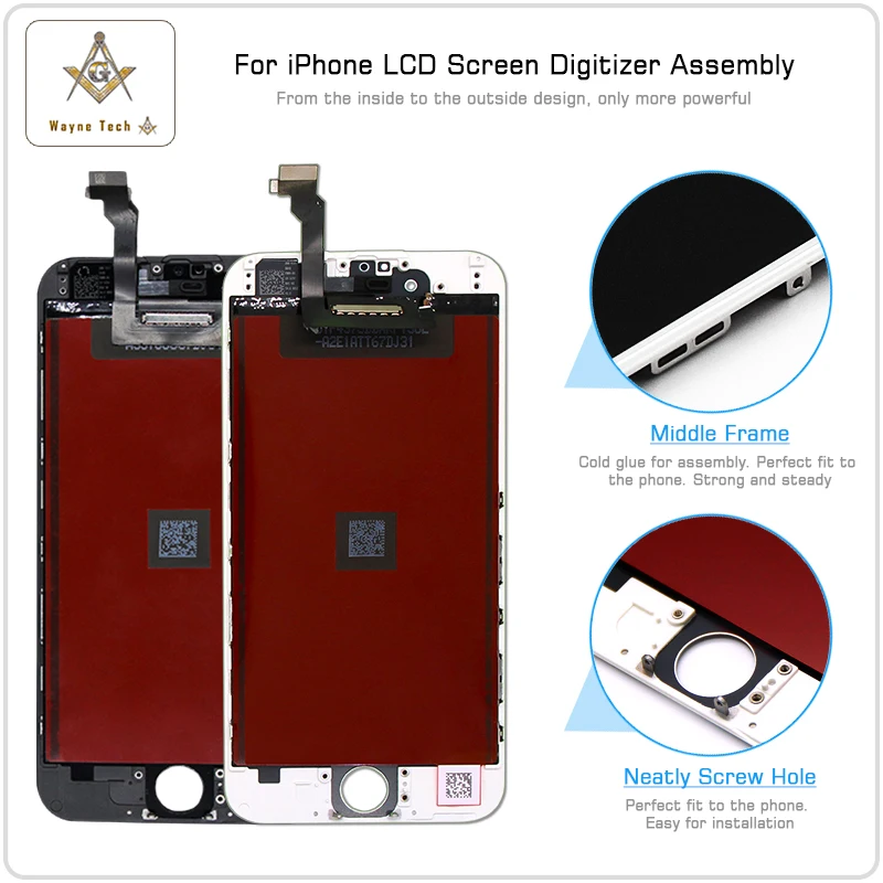 10 шт./лот None Spot AAA для iPhone 6 LCD полная сборка с экраном Замена объектива Pantalla Черный