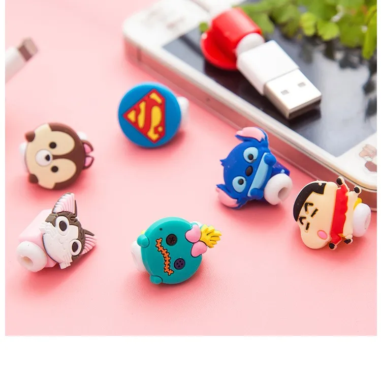 cute10 шт/партия мультфильм USB кабель наушники протектор наушники линия заставка для samsung htc зарядная линия защита кабеля данных