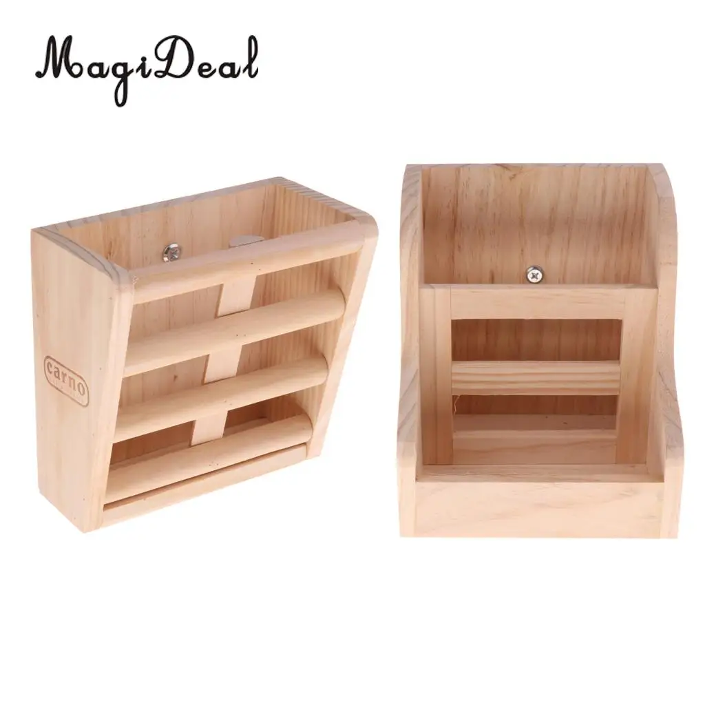  2-in-1 Functional Rabbit Wooden Bowl Feeder Bunny Guinea Pig Chinchilla Hay Grass Rack Manager Small Animals