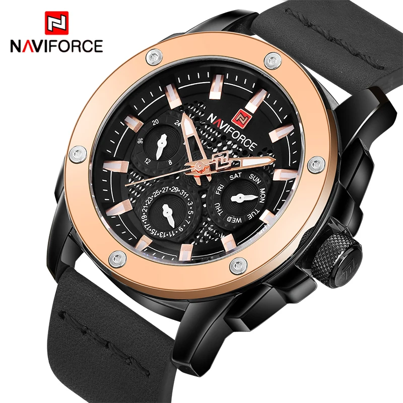 

NAVIFORCE Luxury Brand Men's Quartz Watches Men Waterproof Date Clock Man Fashion Sport Leather Wrist Watch Relogio Masculino