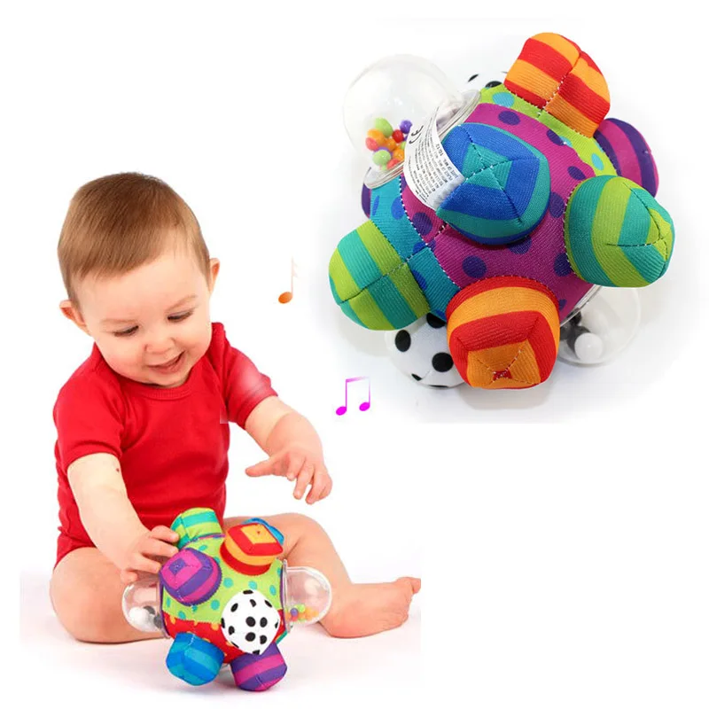 High quality Colorful Baby Ring Ball Cute Plush Soft Cloth Hand Rattles