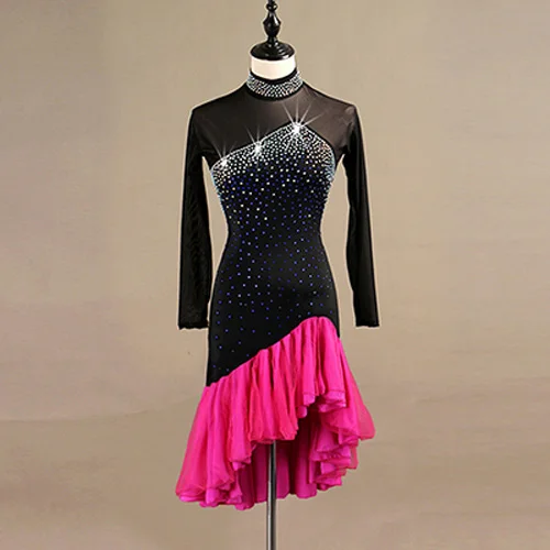 CACARE Латинской платье для танцев Для женщин конкурс латиноамериканских танцев платья с бахромой платье Сальса костюмы бальные танцы Танго 3 варианта - Цвет: red