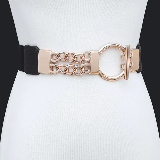 Buy Fashion Women Dress Belt High Elastic Metal Ring