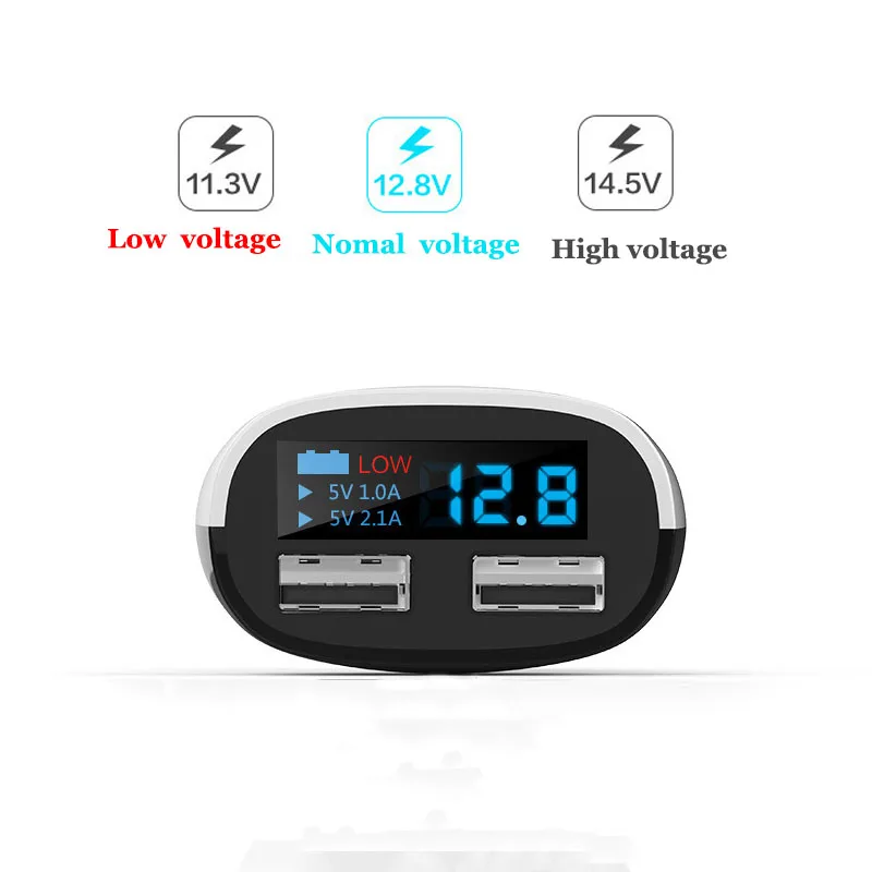 5 فولت 3.4a المزدوجة usb شاحن سيارة الجهد مراقب led الشاشة سيارة شحن محول ل جهاز الهاتف المحمول اللوحي الذكي شاحن 5 فولت 3.4a المزدوجة usb شاحن سيارة الجهد مراقب led الشاشة سيارة شحن محول ل جهاز الهاتف المحمول اللوحي الذكي شاحن