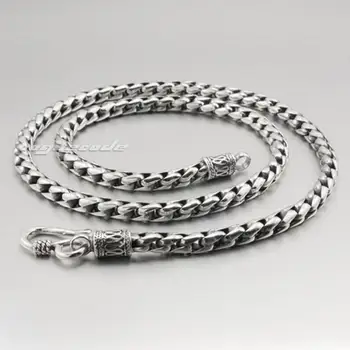 

925 Sterling Siver Mens Biker Rocker Punk Necklace 8K004 Free Shipping