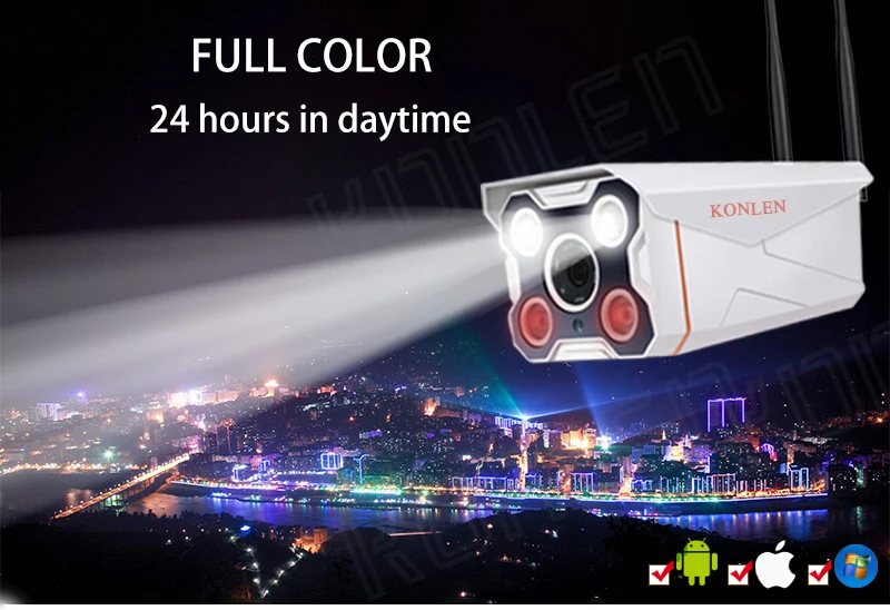 KONLEN Camhi IMX323 Hi3518e Bullet уличная ip-камера wifi Проводная HD1080P 720P полноцветная Onvif Водонепроницаемая 3516 аудио SD TF карта