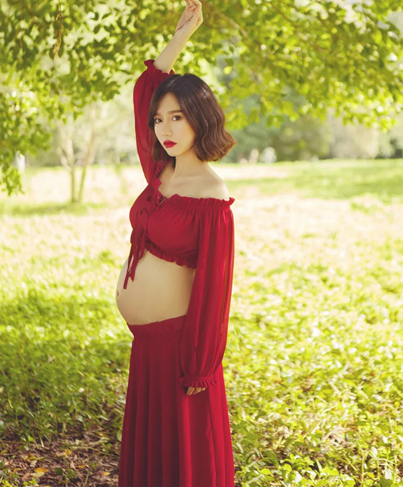 2016 maternity photography props maxi dress slash neck photography maternity gown clothes chiffon materntiy dresses longue