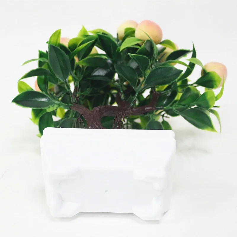 Flone Artificial Plastic Plants Yellow Foam Fruit Tree Simulation Plant Mini Potted For Home Party Office Coffee Table Decor  (5)
