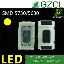 100 шт. 16-18lm желтый 5630/5730 SMD LED 0.5 Вт SMT светодиод