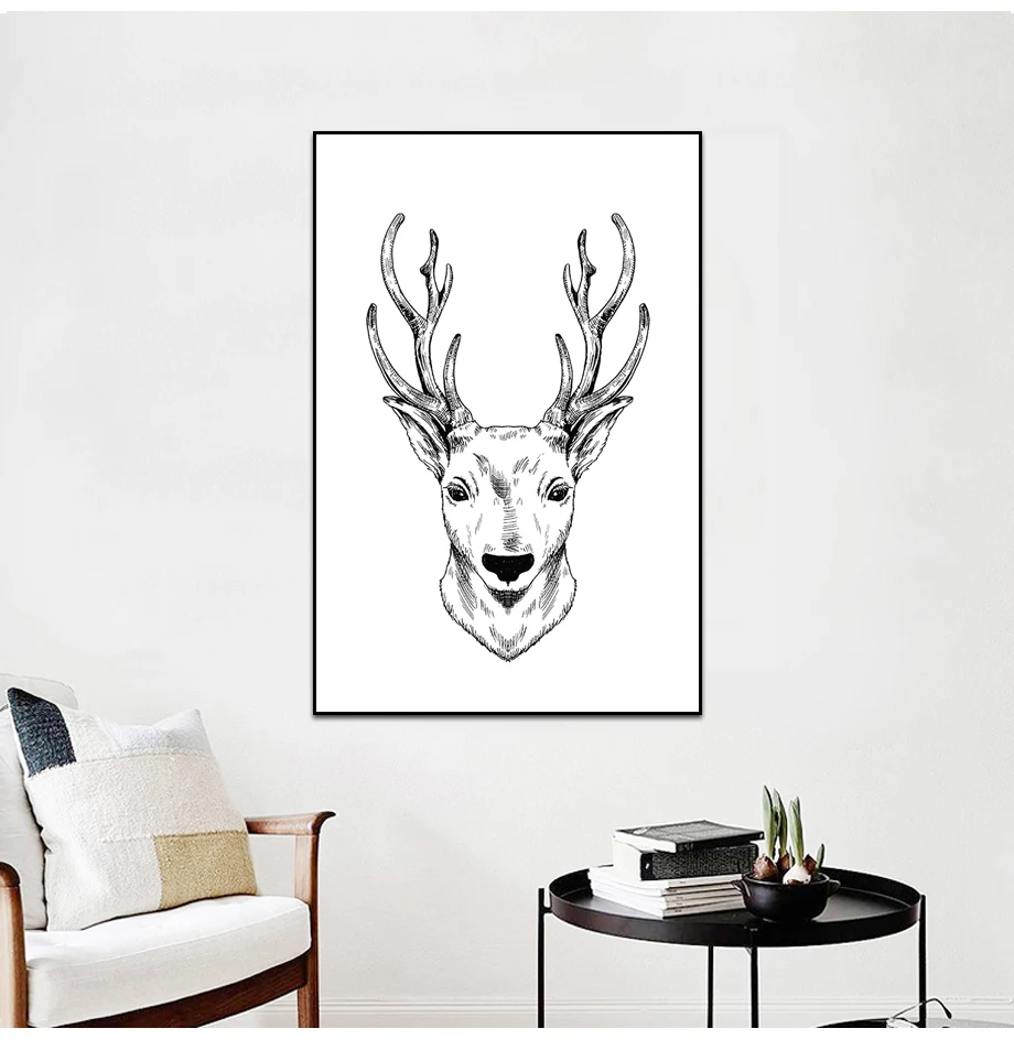 Canvas Painting Personality Simple Style Home Decoration Waterproof Ink Brand New Design Pictures Posters Wall Art  (9)