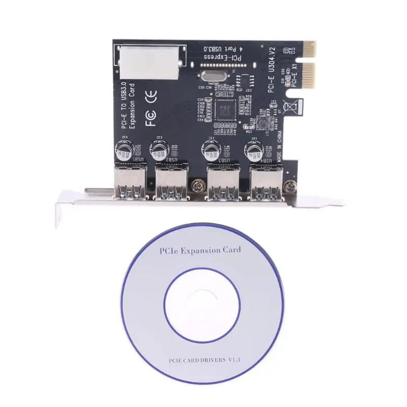 4 порта PCI E к USB 3 0 HUB Express адаптер расширения карты 5 Гбит/с скорость Совершенно