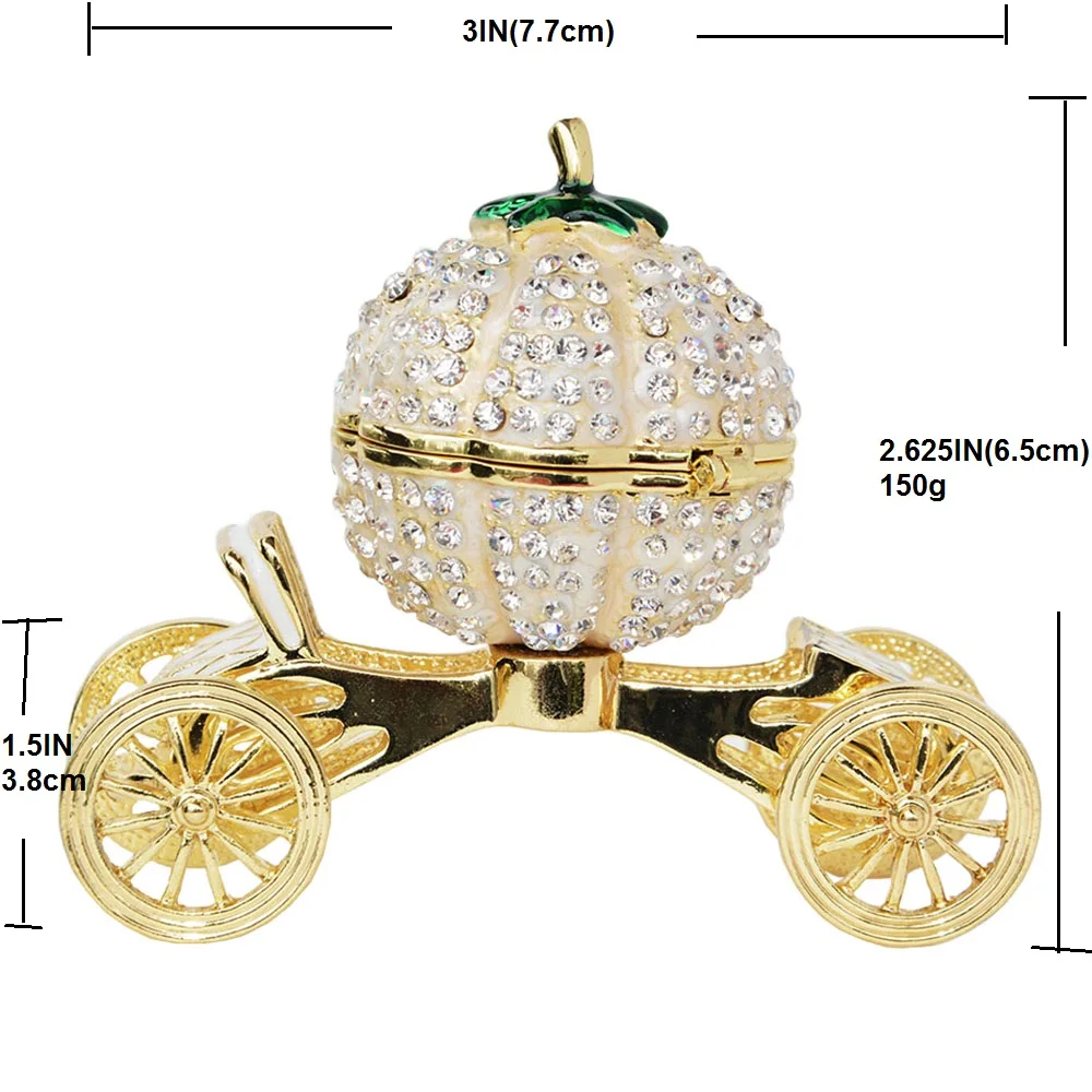 Свадебное кольцо с кристаллами в виде тыквы|jewelry box|trinket jewelry boxfaberge box |