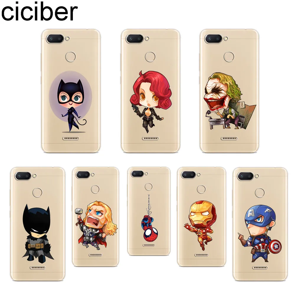 

ciciber Marvel for Xiaomi Red 6 5 4 3 A X S Pro Plus S2 Soft TPU Back Phone Case for Redmi Note 7 6 5 4 3 X A Pro Cover Batman