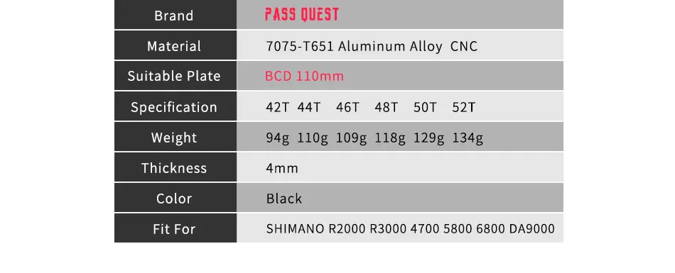 Дорожный велосипед овальный диск 42 T/44 T/46 T/48 T/50 T/52 Tchainwheel из алюминиевого сплава Звезда для цепи велосипеда Положительные и отрицательные зубы