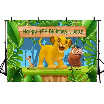 

MEHOFOTO Background Photography Forest Cartoon Lion King Backdrop Boys 1st Birthday Party Photo Backdrop Photo Studio Prop