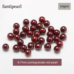 Fantipearl красивый цвет мм 6-7 мм Свободный жемчуг AAA качество гранатовый красный