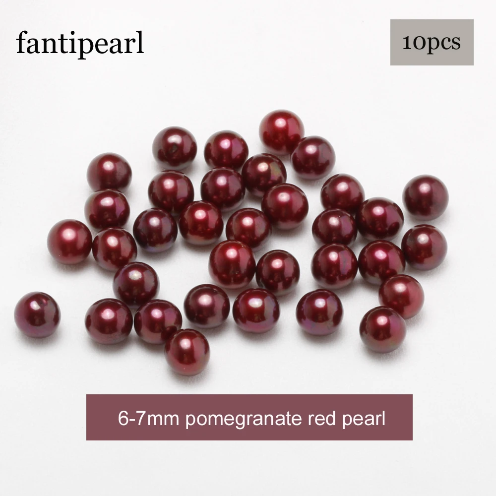 Fantipearl красивый цвет 6-7 мм Свободный жемчуг AAA Качество гранат красный | Украшения