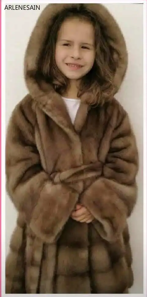 

Arlenesain custom 2018 new fashion mink fur beautiful children coat