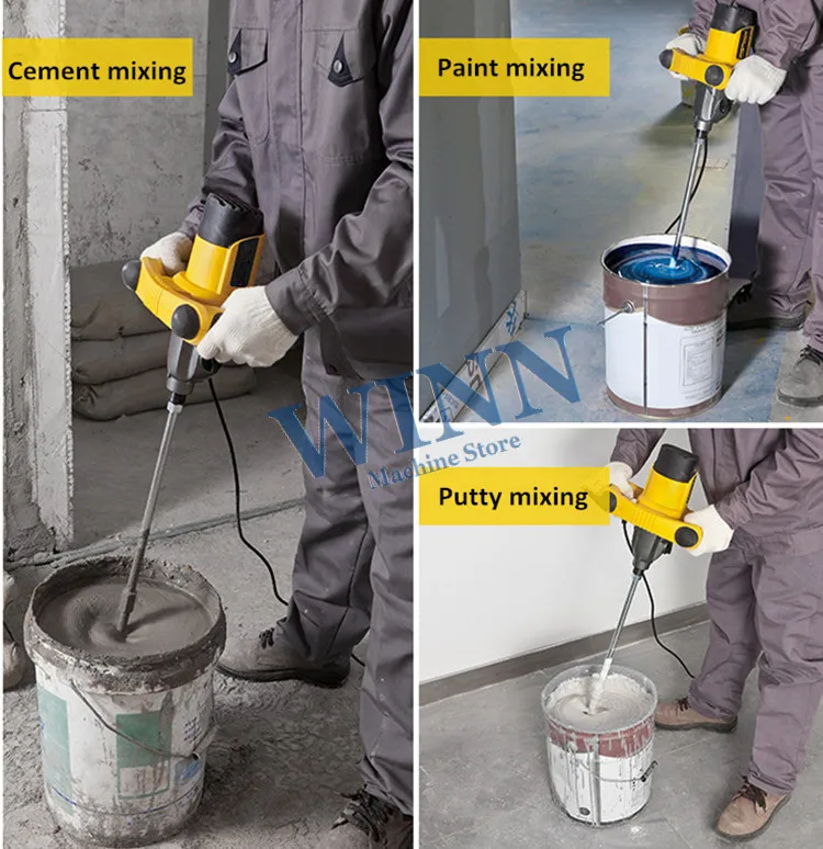 Portable 220V Electric Stirrer paint cement putty paste feed mixer blender multipurpose stirring machine