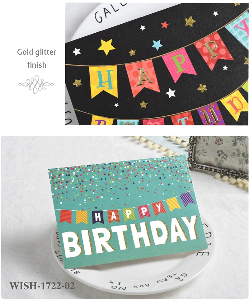 18 стилей, креативные Ретро открытки на день рождения, открытки для сообщений, бронзовое украшение, складной конверт, отдельная упаковочная бумага