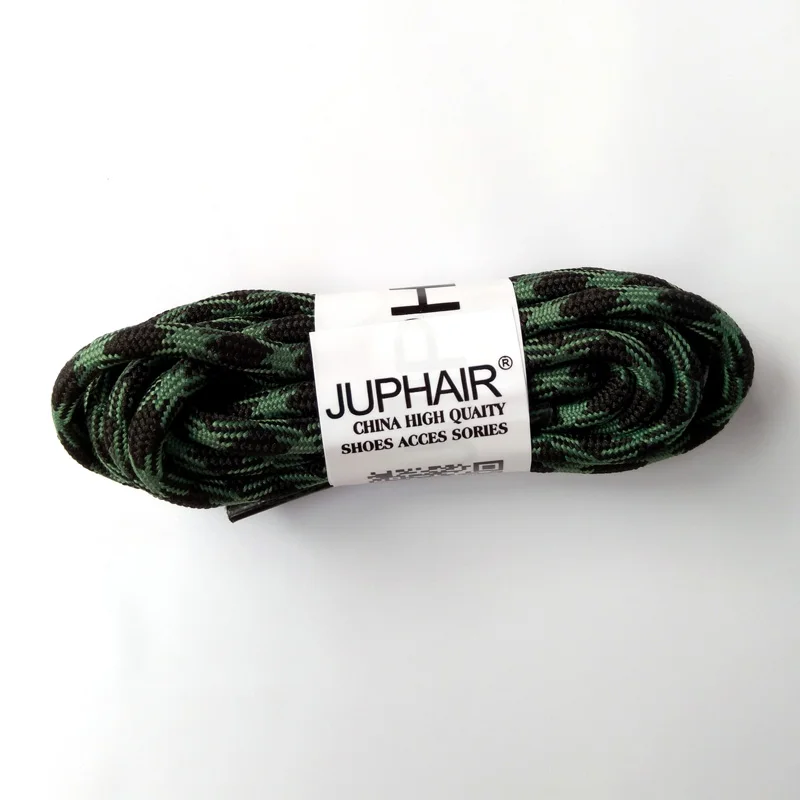 JUP 1-50 Pairs Black Green Round Sport Shoe Lace Non-slip Outdoor Sport Hiking Sneaker Shoelaces Skate Boot Bootlace String Rope