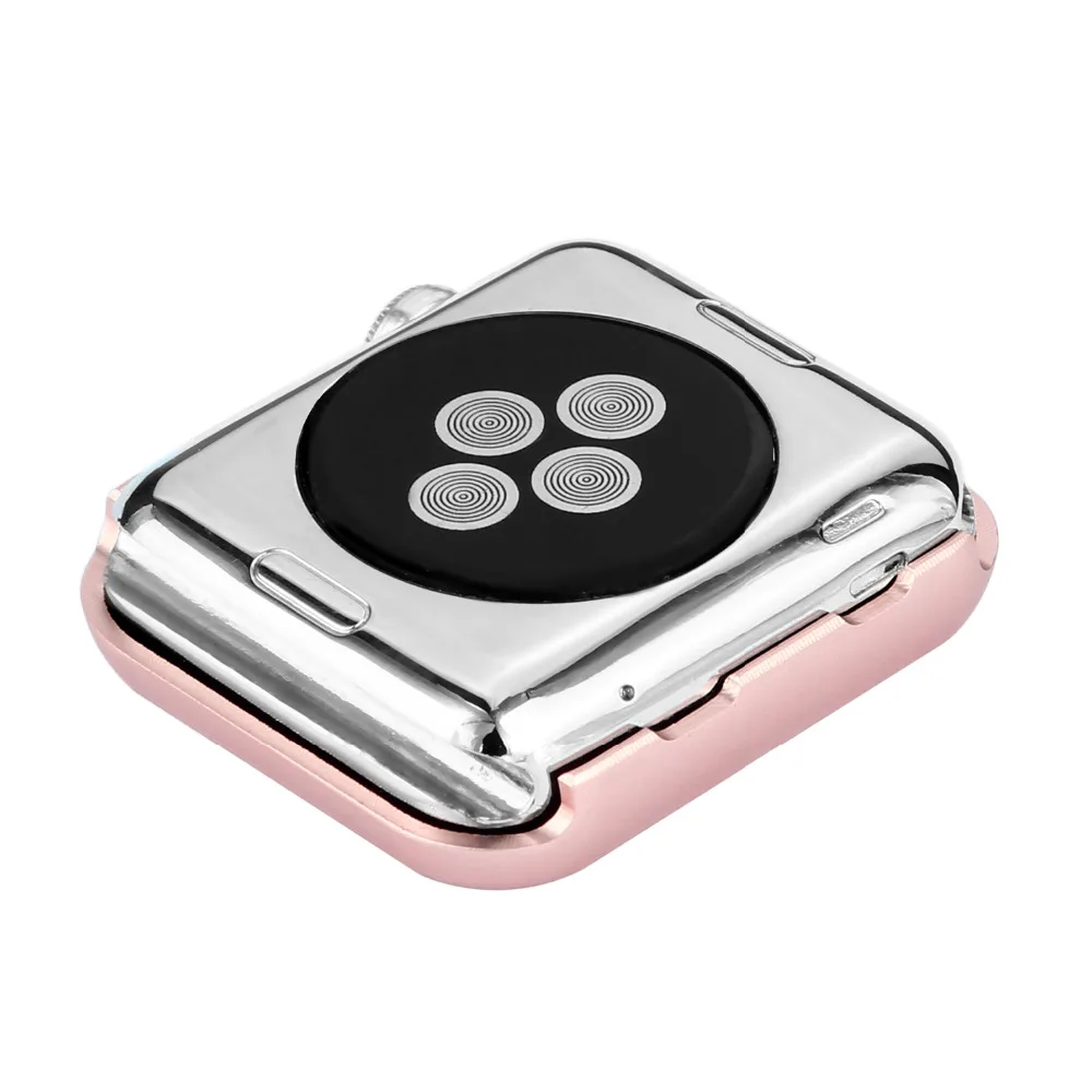 Блестящий жесткий защитный чехол-бампер для Apple Watch case Series 5 4 3 2 1 38 мм 42 мм 40 мм 44 мм