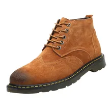 SAGACE/Новые мужские ботинки мартинсы из спилка; мужские армейские ботинки больших размеров; Зимняя Теплая мужская повседневная обувь на шнуровке в британском стиле