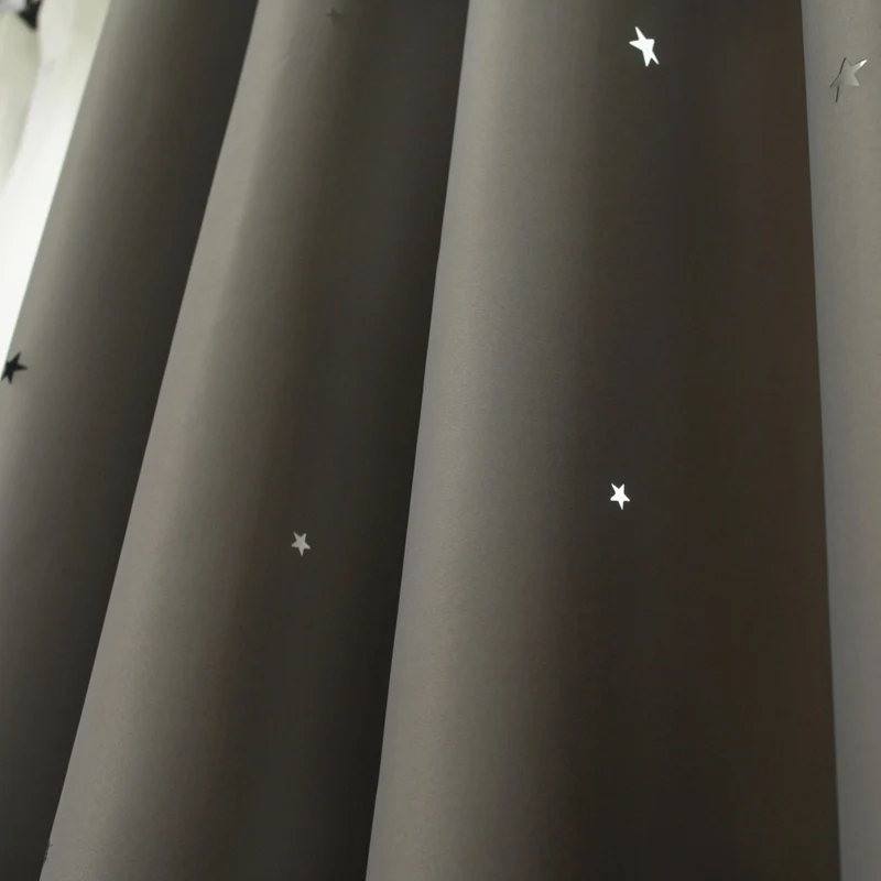 Brillante estrellas sombreado Cortinas de tela Color sólido dormitorio sala azul/Rosa Blackout Cortinas moda Durable Cortinas